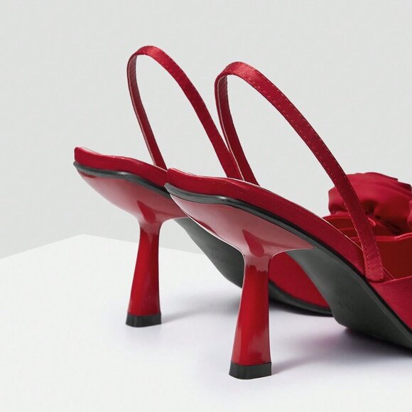 Red Elegant Women's Soft Bottom Slippers - Picture 6 of 6